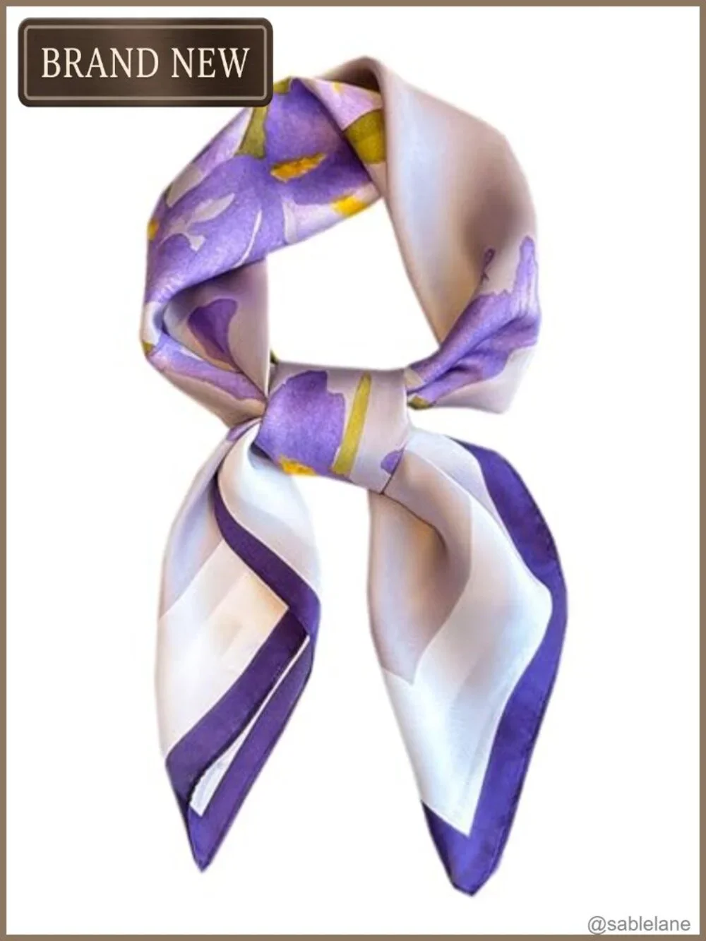 Silky Satin Square Neck Scarf Lightweight Headscarf Hair Bandana Fashion